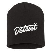 Detroit Hand Written Script Logo Short Acrylic Beanie