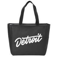 Detroit Hand Written Script Logo Zip Tote Bag