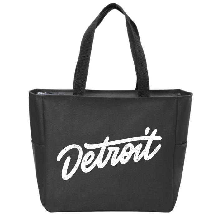 Detroit Hand Written Script Logo Zip Tote Bag