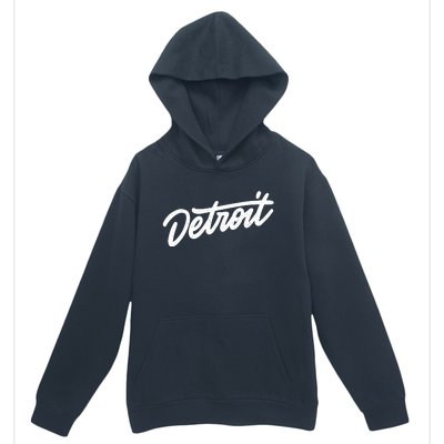 Detroit Hand Written Script Logo Urban Pullover Hoodie