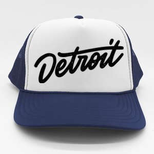 Detroit Hand Written Script Logo Trucker Hat