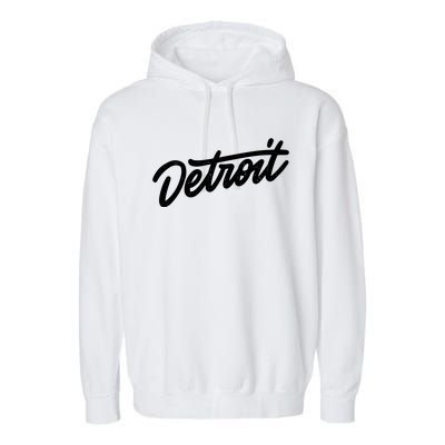 Detroit Hand Written Script Logo Garment-Dyed Fleece Hoodie