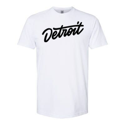 Detroit Hand Written Script Logo Softstyle CVC T-Shirt