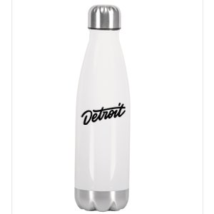 Detroit Hand Written Script Logo Stainless Steel Insulated Water Bottle