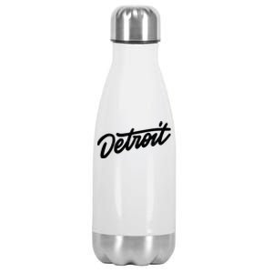 Detroit Hand Written Script Logo Stainless Steel Insulated Water Bottle