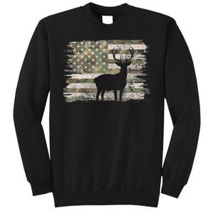 Deer Hunting Whitetail Camo American Us Flag Elk Buck Sweatshirt