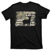 Deer Hunting Whitetail Camo American Us Flag Elk Buck T-Shirt