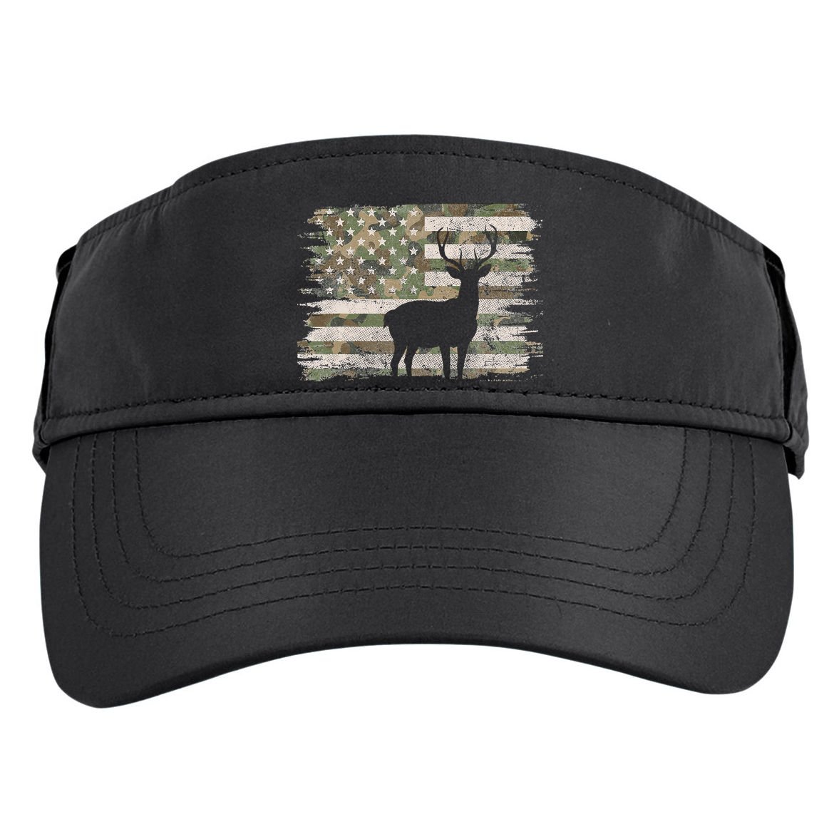 Deer Hunting Whitetail Camo American Us Flag Elk Buck Adult Drive Performance Visor