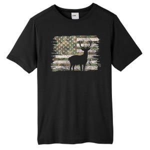 Deer Hunting Whitetail Camo American Us Flag Elk Buck Tall Fusion ChromaSoft Performance T-Shirt