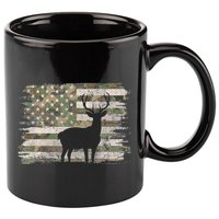 Deer Hunting Whitetail Camo American Us Flag Elk Buck 11oz C Handle Ceramic Mug