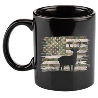 Deer Hunting Whitetail Camo American Us Flag Elk Buck 11oz C Handle Ceramic Mug