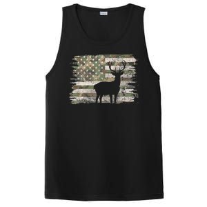 Deer Hunting Whitetail Camo American Us Flag Elk Buck PosiCharge Competitor Tank