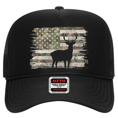 Deer Hunting Whitetail Camo American Us Flag Elk Buck Trucker Hat