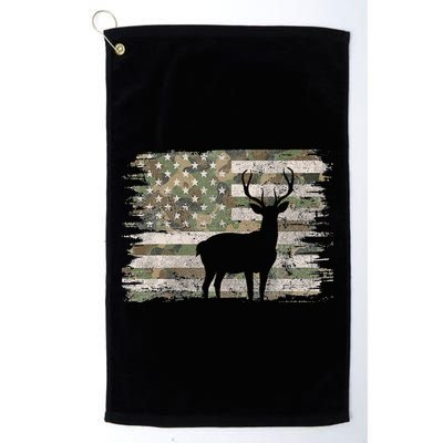 Deer Hunting Whitetail Camo American Us Flag Elk Buck Golf Towel