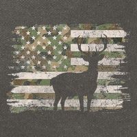 Deer Hunting Whitetail Camo American Us Flag Elk Buck Cotton Canvas Backpack