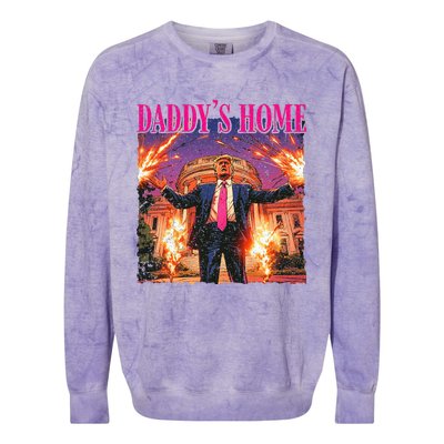 DaddyS Home White House Christmas 2024 Colorblast Crewneck Sweatshirt