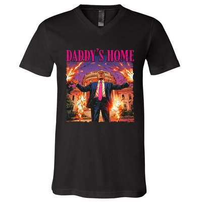 DaddyS Home White House Christmas 2024 V-Neck T-Shirt