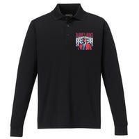 Daddys Home White House Trump 2024 Performance Long Sleeve Polo