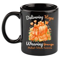 Delivering Hope Wearing Orange Multiple Sclerosis Awareness 11oz C Handle Ceramic Mug
