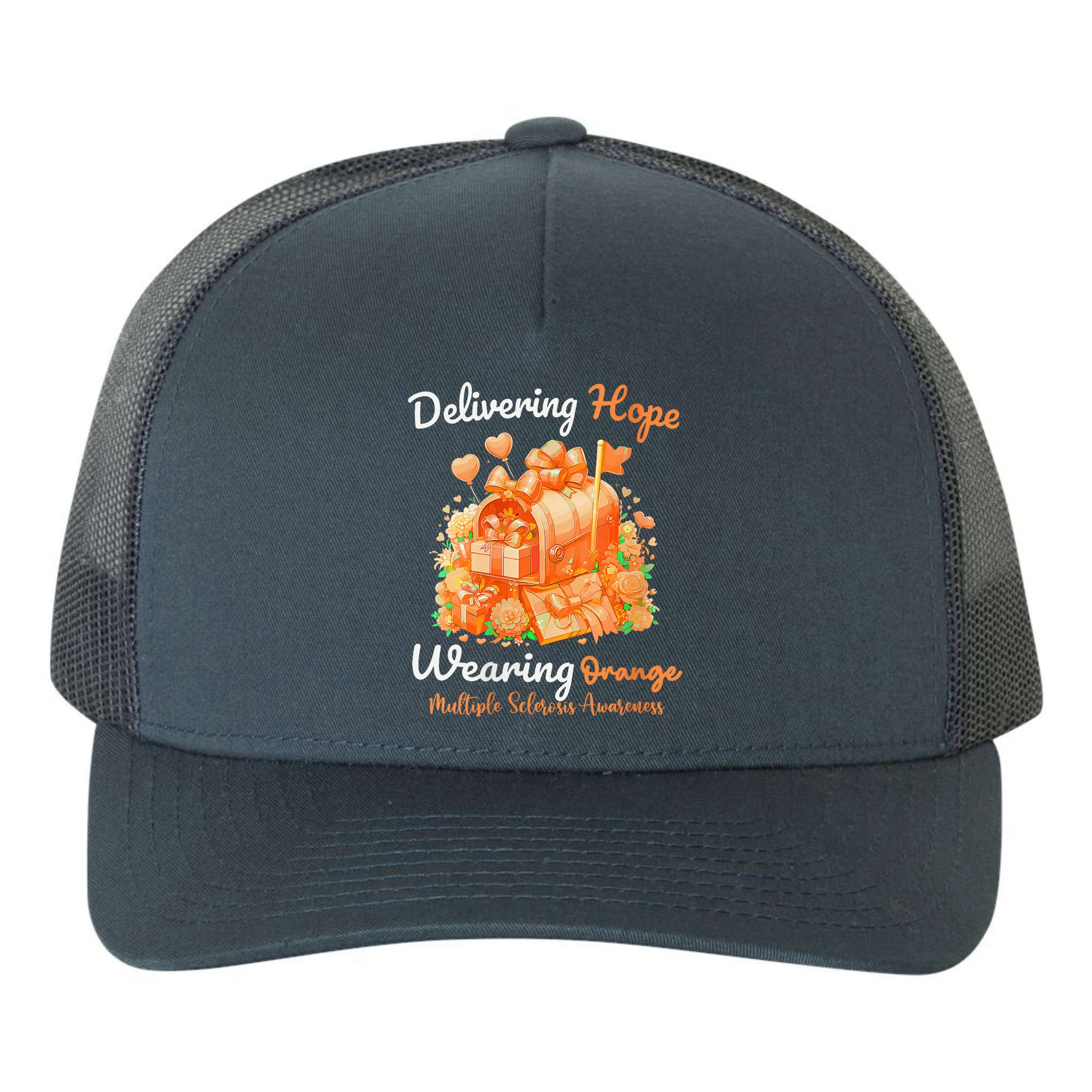 Delivering Hope Wearing Orange Multiple Sclerosis Awareness Yupoong Adult 5-Panel Trucker Hat