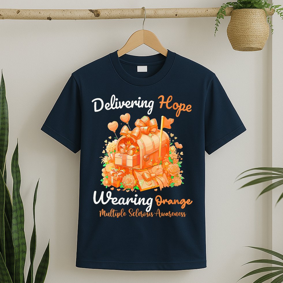 Delivering Hope Wearing Orange Multiple Sclerosis Awareness T-Shirt