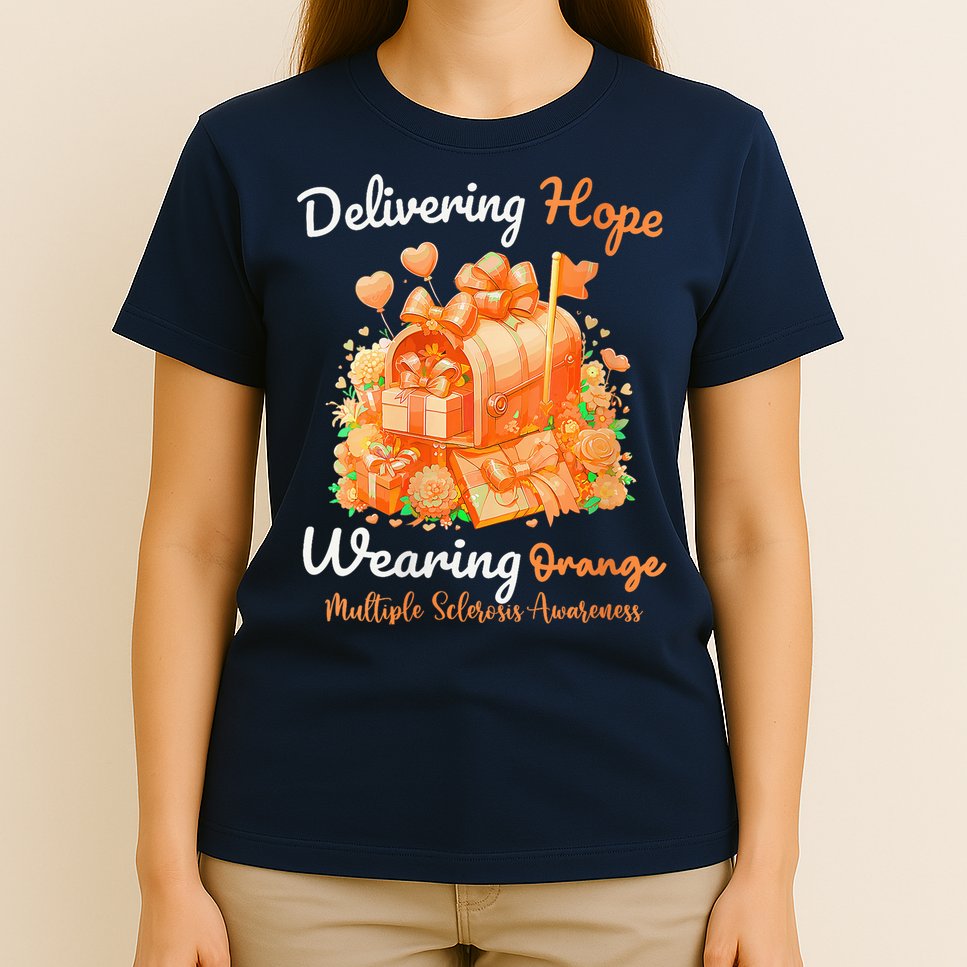 Delivering Hope Wearing Orange Multiple Sclerosis Awareness T-Shirt