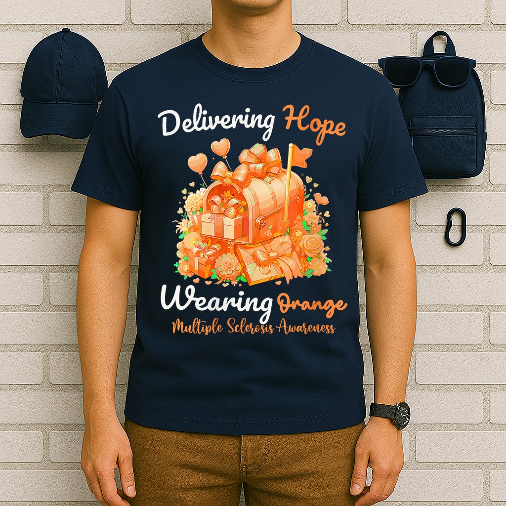 Delivering Hope Wearing Orange Multiple Sclerosis Awareness T-Shirt
