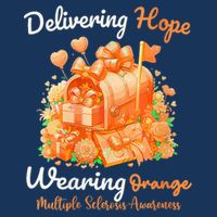 Delivering Hope Wearing Orange Multiple Sclerosis Awareness Button