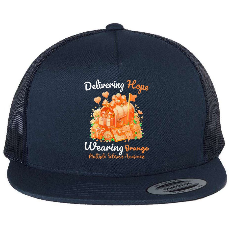 Delivering Hope Wearing Orange Multiple Sclerosis Awareness Flat Bill Trucker Hat
