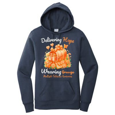 Delivering Hope Wearing Orange Multiple Sclerosis Awareness Women's Pullover Hoodie