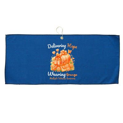 Delivering Hope Wearing Orange Multiple Sclerosis Awareness Large Microfiber Waffle Golf Towel