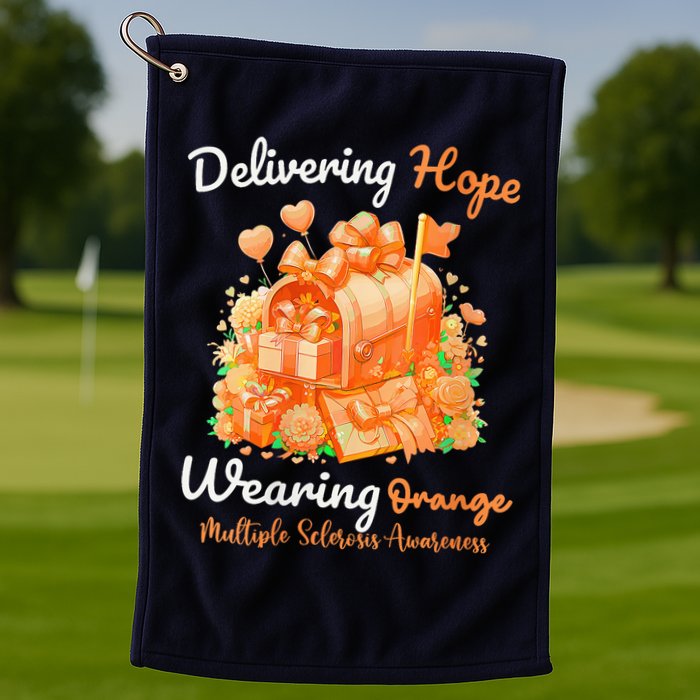 Delivering Hope Wearing Orange Multiple Sclerosis Awareness Golf Towel