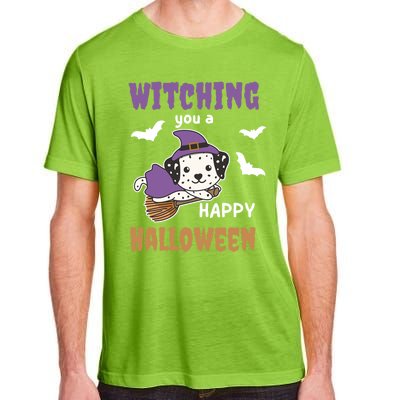 Dalmatian Halloween Witch Costume Dogs Witches Pun Gift Adult ChromaSoft Performance T-Shirt