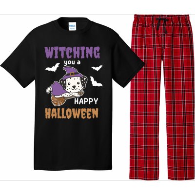 Dalmatian Halloween Witch Costume Dogs Witches Pun Gift Pajama Set