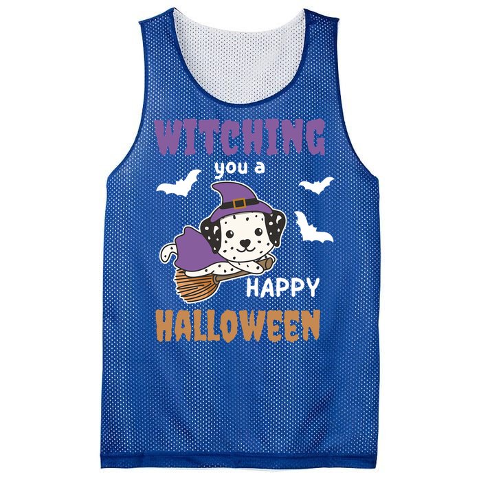 Dalmatian Halloween Witch Costume Dogs Witches Pun Gift Mesh Reversible Basketball Jersey Tank