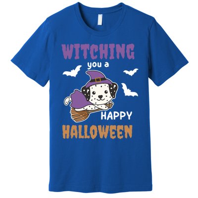 Dalmatian Halloween Witch Costume Dogs Witches Pun Gift Premium T-Shirt