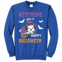 Dalmatian Halloween Witch Costume Dogs Witches Pun Gift Tall Sweatshirt