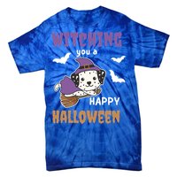 Dalmatian Halloween Witch Costume Dogs Witches Pun Gift Tie-Dye T-Shirt