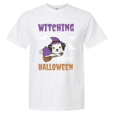 Dalmatian Halloween Witch Costume Dogs Witches Pun Gift Garment-Dyed Heavyweight T-Shirt