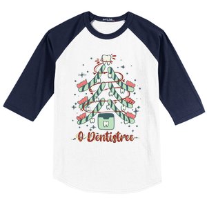 Dental Hygienist Xmas Tree Funny Christmas Dental Assistant Baseball Sleeve Shirt