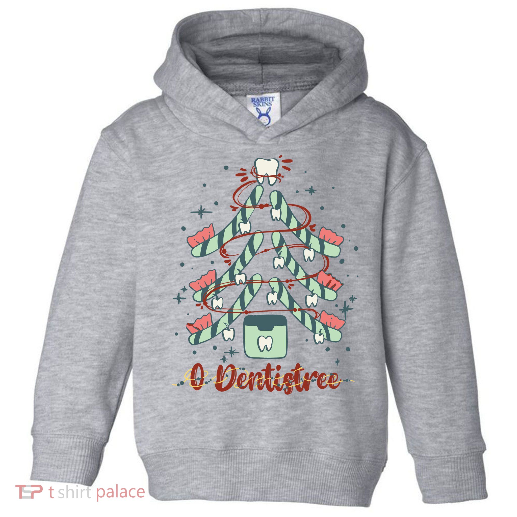 Dental Hygienist Xmas Tree Funny Christmas Dental Assistant Toddler Hoodie