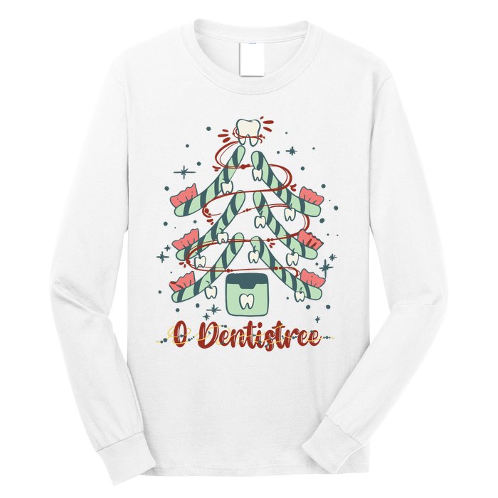 Dental Hygienist Xmas Tree Funny Christmas Dental Assistant Long Sleeve Shirt