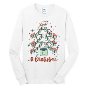 Dental Hygienist Xmas Tree Funny Christmas Dental Assistant Tall Long Sleeve T-Shirt