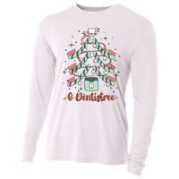 Dental Hygienist Xmas Tree Funny Christmas Dental Assistant Cooling Performance Long Sleeve Crew