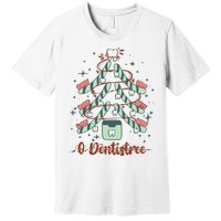 Dental Hygienist Xmas Tree Funny Christmas Dental Assistant Premium T-Shirt