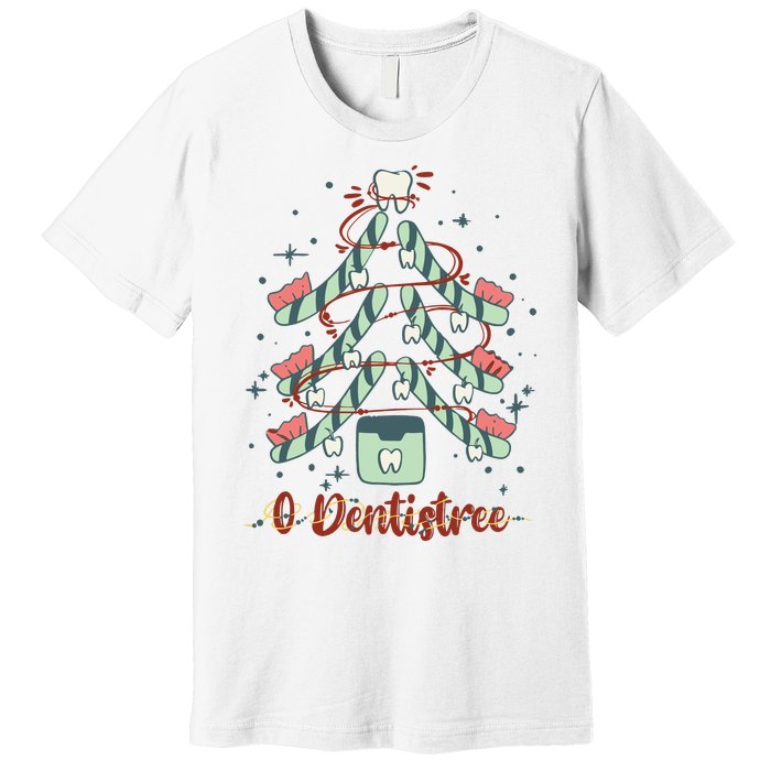 Dental Hygienist Xmas Tree Funny Christmas Dental Assistant Premium T-Shirt