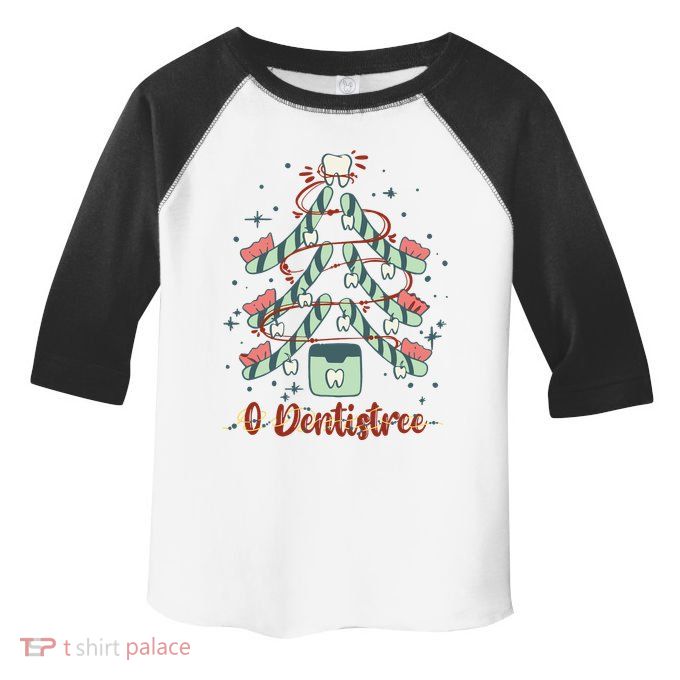Dental Hygienist Xmas Tree Funny Christmas Dental Assistant Toddler Fine Jersey T-Shirt