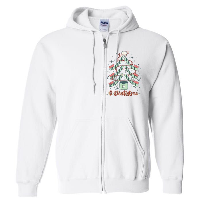 Dental Hygienist Xmas Tree Funny Christmas Dental Assistant Full Zip Hoodie