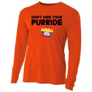 DonT Hide Your Pride Funny Gift Pride Ally Cat Purride Gift Cooling Performance Long Sleeve Crew