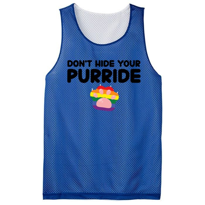 DonT Hide Your Pride Funny Gift Pride Ally Cat Purride Gift Mesh Reversible Basketball Jersey Tank